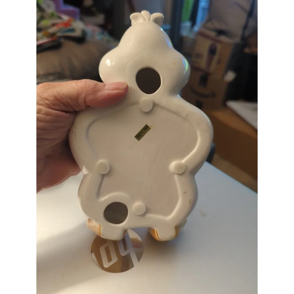 Vintage Ganz Anthropomorphic White Yellow Duck Soap Dish Decor